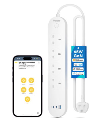 Meross Smart 4 Gang Extension Lead with USB and 65W GaN