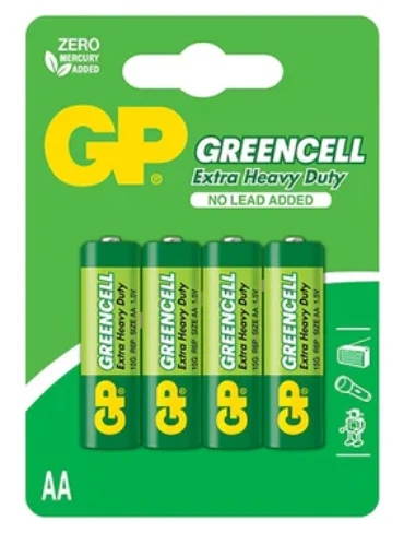 GP Greencell Carbon Zinc AA / 4 Pack