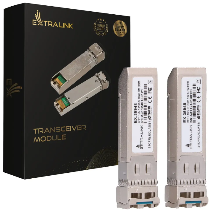 Pair, SFP+ 10G 1310nm | SFP+ Module | Single mode, LC, 10km, Duplex