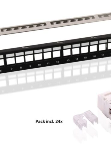 19-inch Keystone Patch Panel with CAT6 Modules 1U