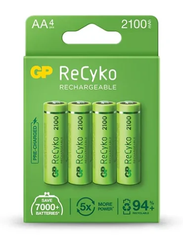 GP Greencell Recyko / AA Rechargeable Batteries / 2100mAh / 4 pack