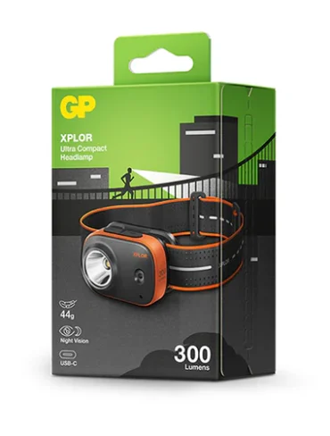 GP Greencell XPLOR Ultra Compact LED Headlamp PHR16 / USB-C / 300 Lumens