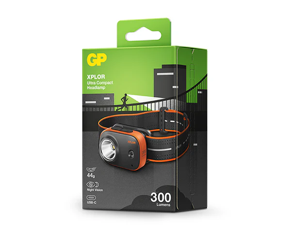 GP Greencell XPLOR Ultra Compact LED Headlamp PHR16 / USB-C / 300 Lumens
