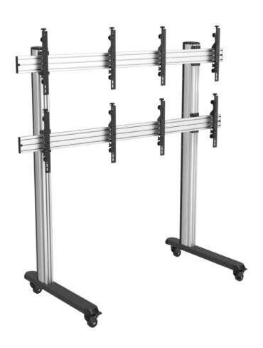Revez 4 Screen Video Wall Cart for 45-55" Displays (2x2)