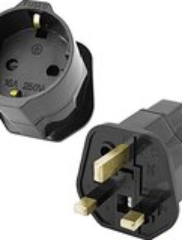 Plug in 2 Pin to 3 Pin Plug Adapter (EU to IRL/UK)