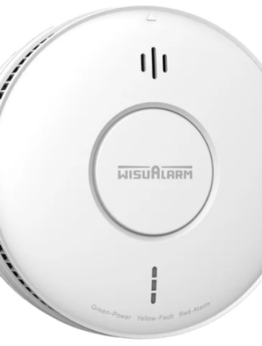 Wisualarm 230V Mains Powered Smoke Alarm / 10 Year Backup Battery