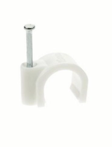 White 5mm Cable Clips (100)