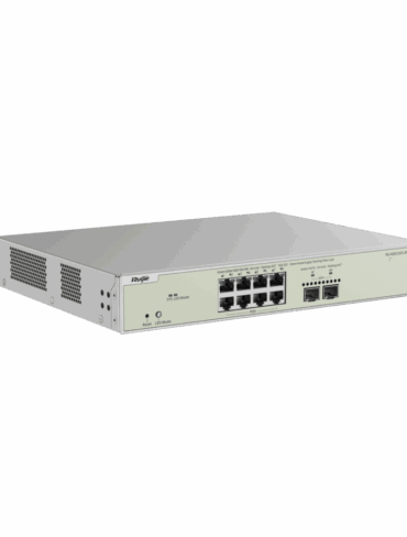 Reyee 8-Port Muti-Gigabit Layer 2 Managed Switch with 8 x PoE+ Ports, and 2 x SFP+ Uplink Ports