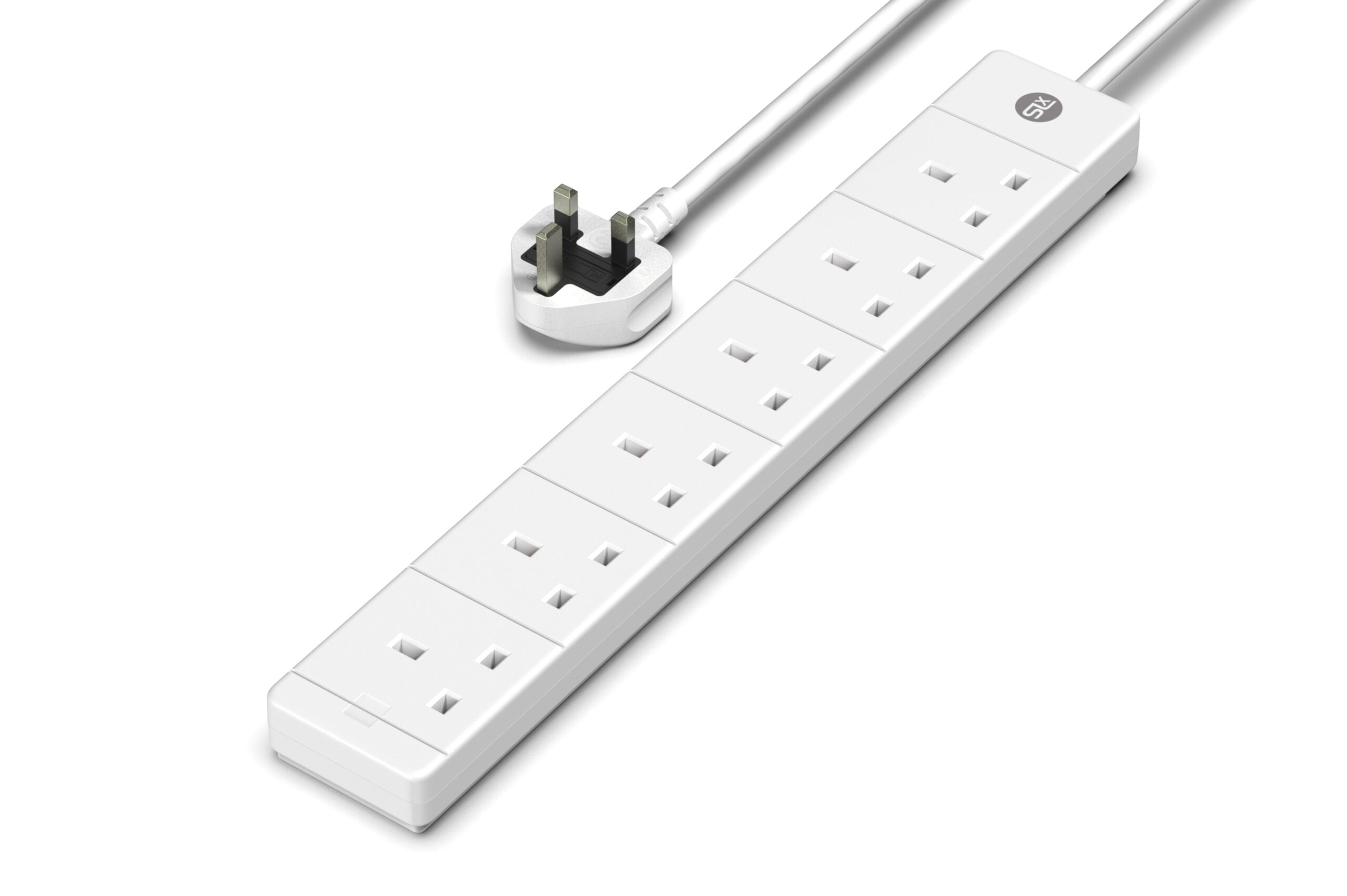 6 Gang Extension Lead 2m -  (No Neon)