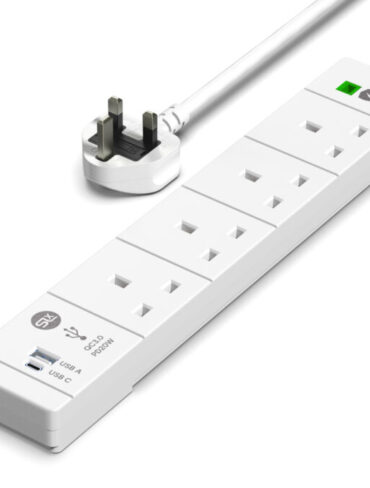 4 Gang Extension Lead 2m -  (USB-A, USB-C PD20W, Surge Protected & Neon)