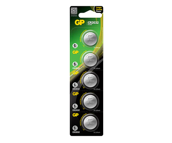 GP Greencell Lithium Coin Battery CR2032 / 5 Pack