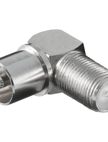 Coaxial Male Plug to F Female Jack Adapter 90 Degree (1)