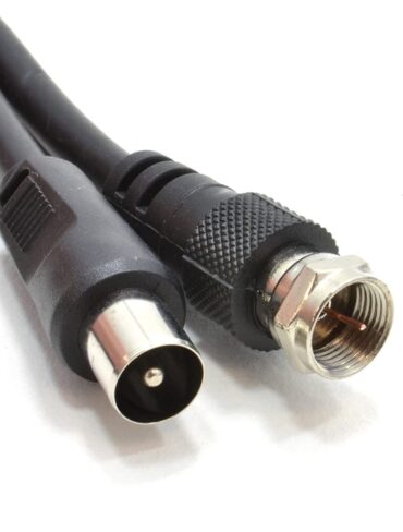 F-Type to Coaxial Plug Fly Lead 2m (Black)