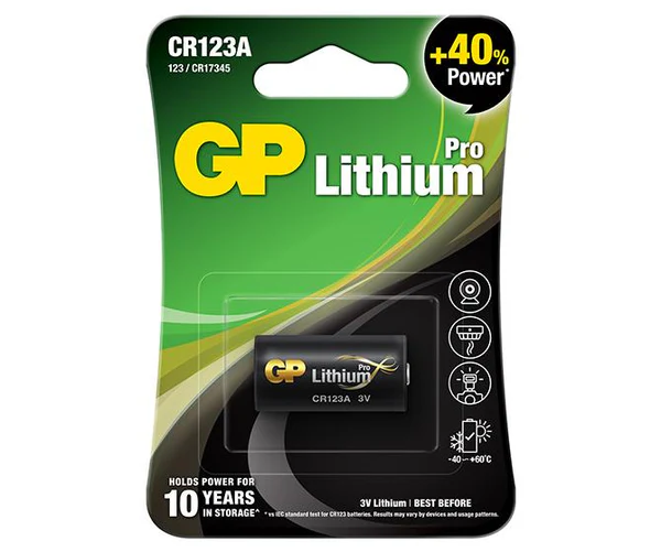 GP Battery 3V Lithium Pro CR123A / Single Pack