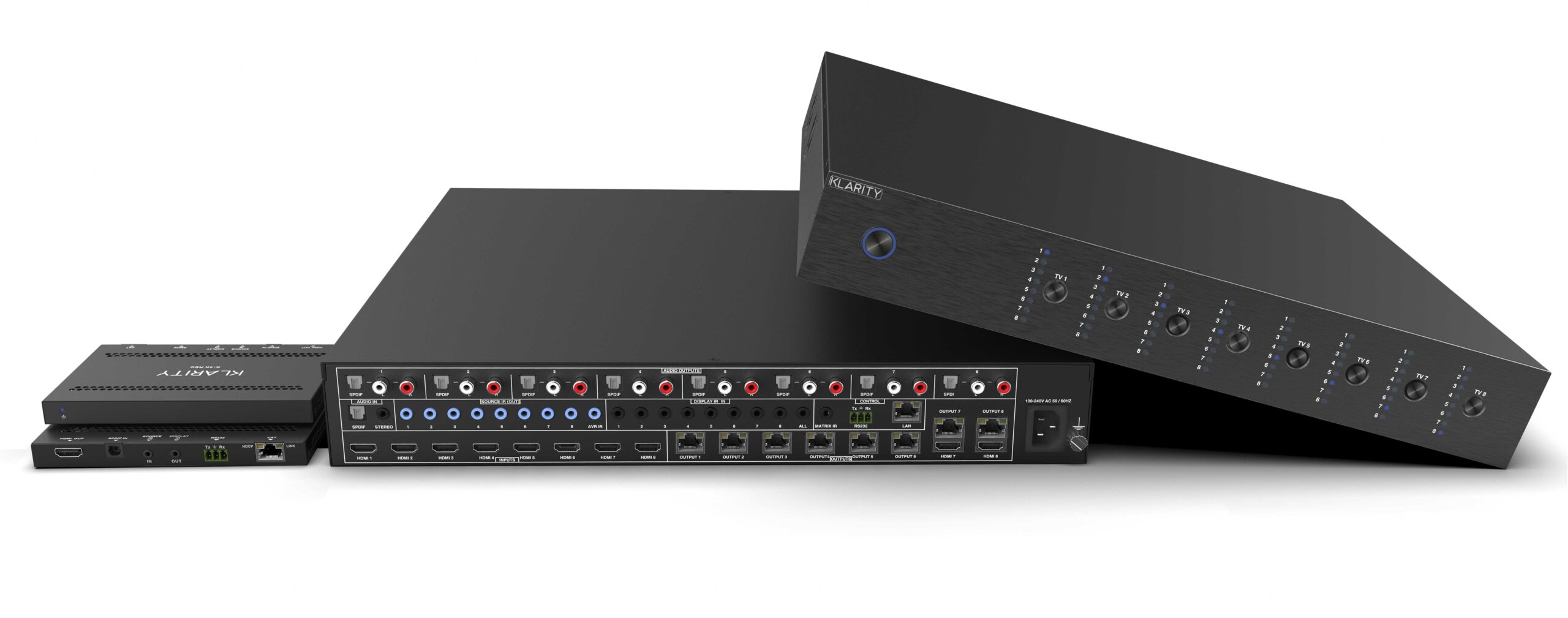 Klarity 4x4 HDMI Matrix over CAT5/6 with 4 Receivers 4K