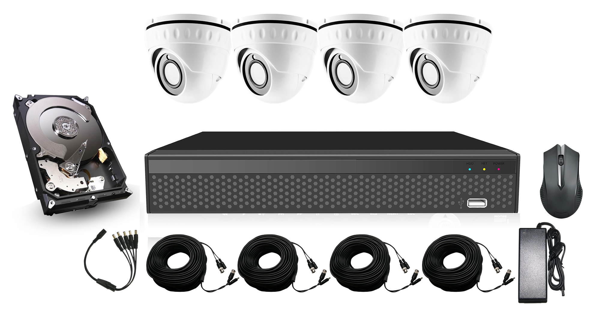 Revez 4 Channel CCTV Kit (4 x 2MP Cameras + 1TB HDD)