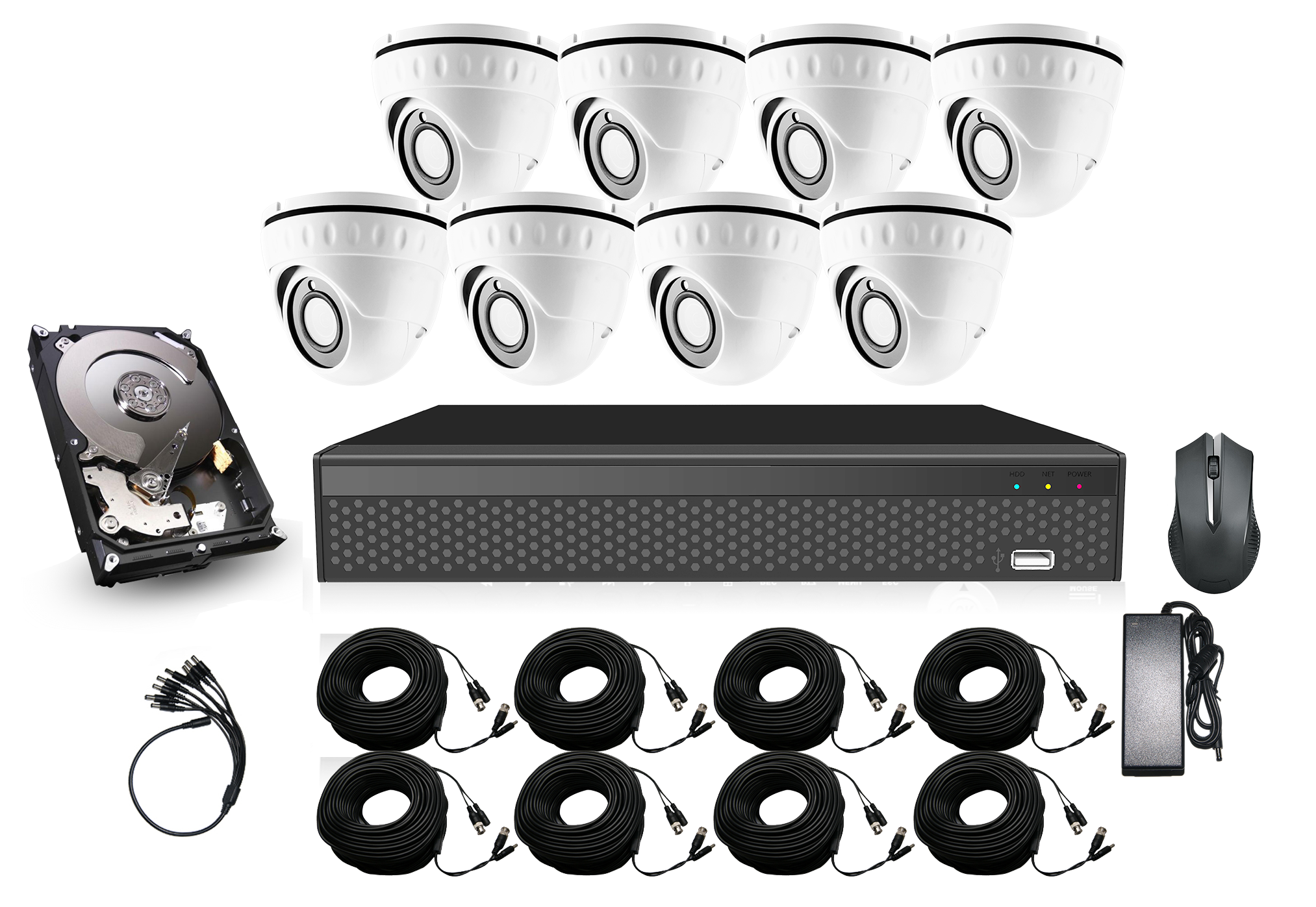 Revez 8 Channel CCTV Kit (8 x 5MP Cameras + 1TB HDD)