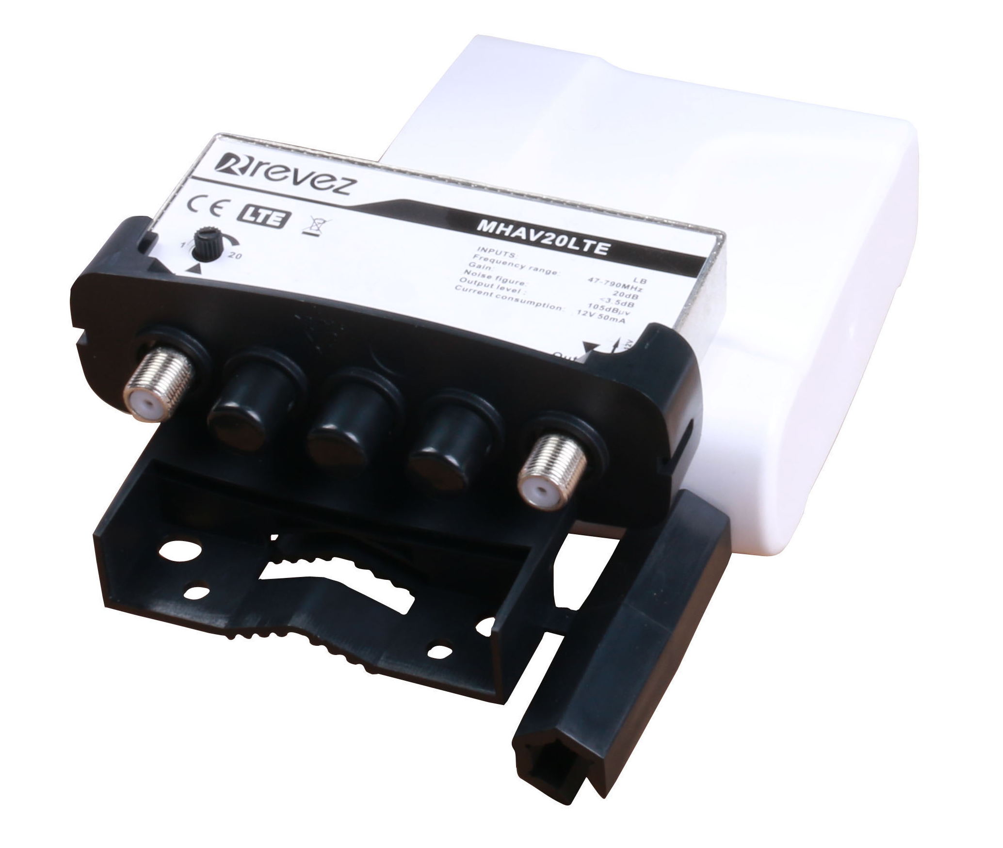 Variable Gain Masthead Amplifier 1-20dB Revez MHAV20LTE