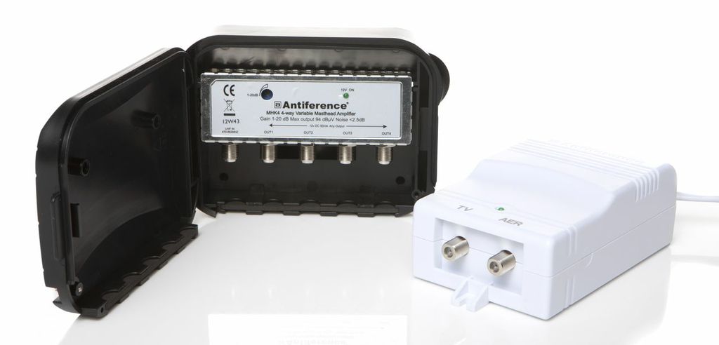 4 Way High Gain UHF Variable Masthead Amp Kit 1-20dB