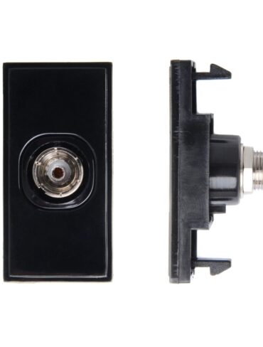 Single F-Female to Coaxial Female Module Black