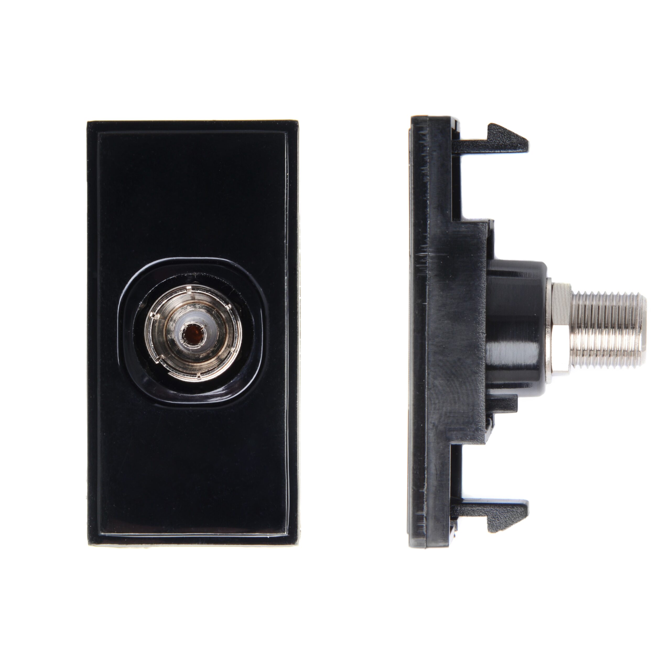 Single F-Female to Coaxial Female Module Black