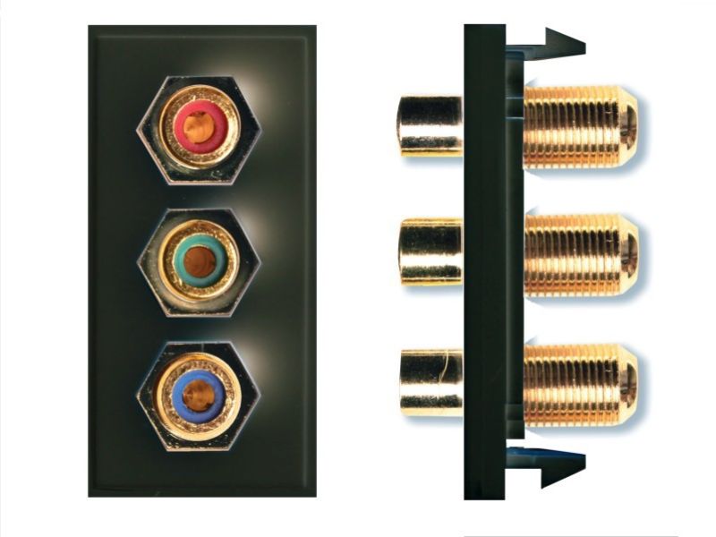 3x RCA (Red, Green, Blue) Module Black