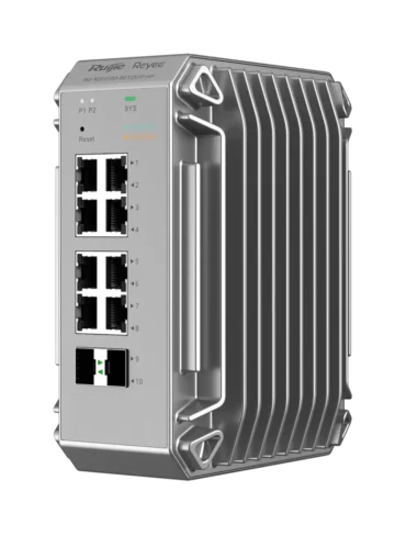 Reyee 10 Port Industrial Grade Gigabit Cloud Managed PoE+ Switch with 2 SFP Uplink, 240W