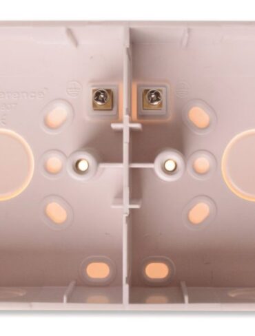 Twin Gang Patress Box with Earth Terminal (32mm Depth)