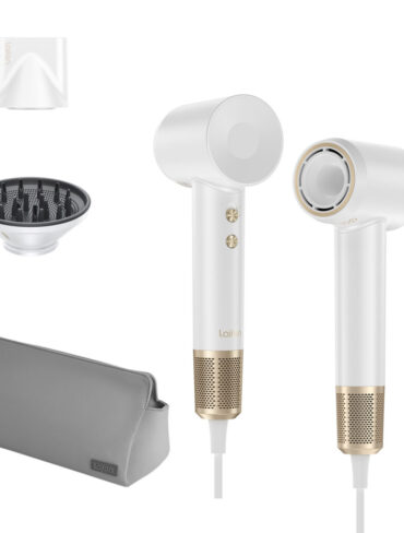 Laifen Swift Premium - High Speed Hairdryer with Attachments & Carry Case (White/Gold)