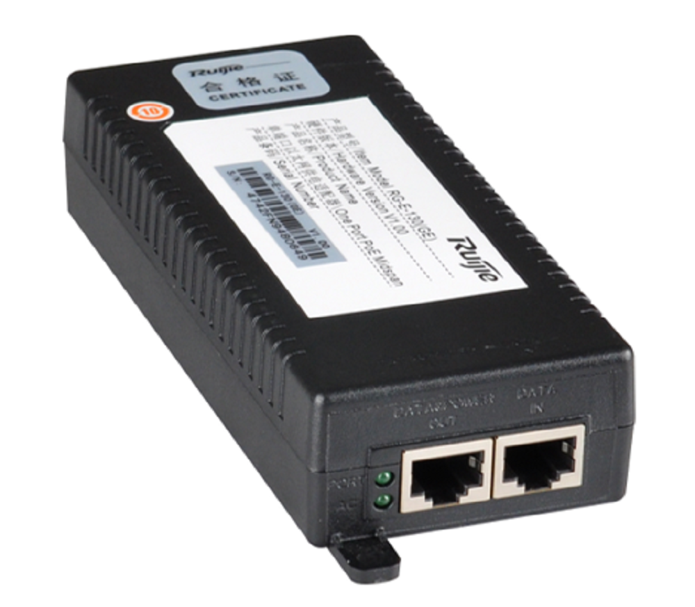 Ruijie PoE Injector 53V 30W (1000Base-T, PoE+/802.3at)