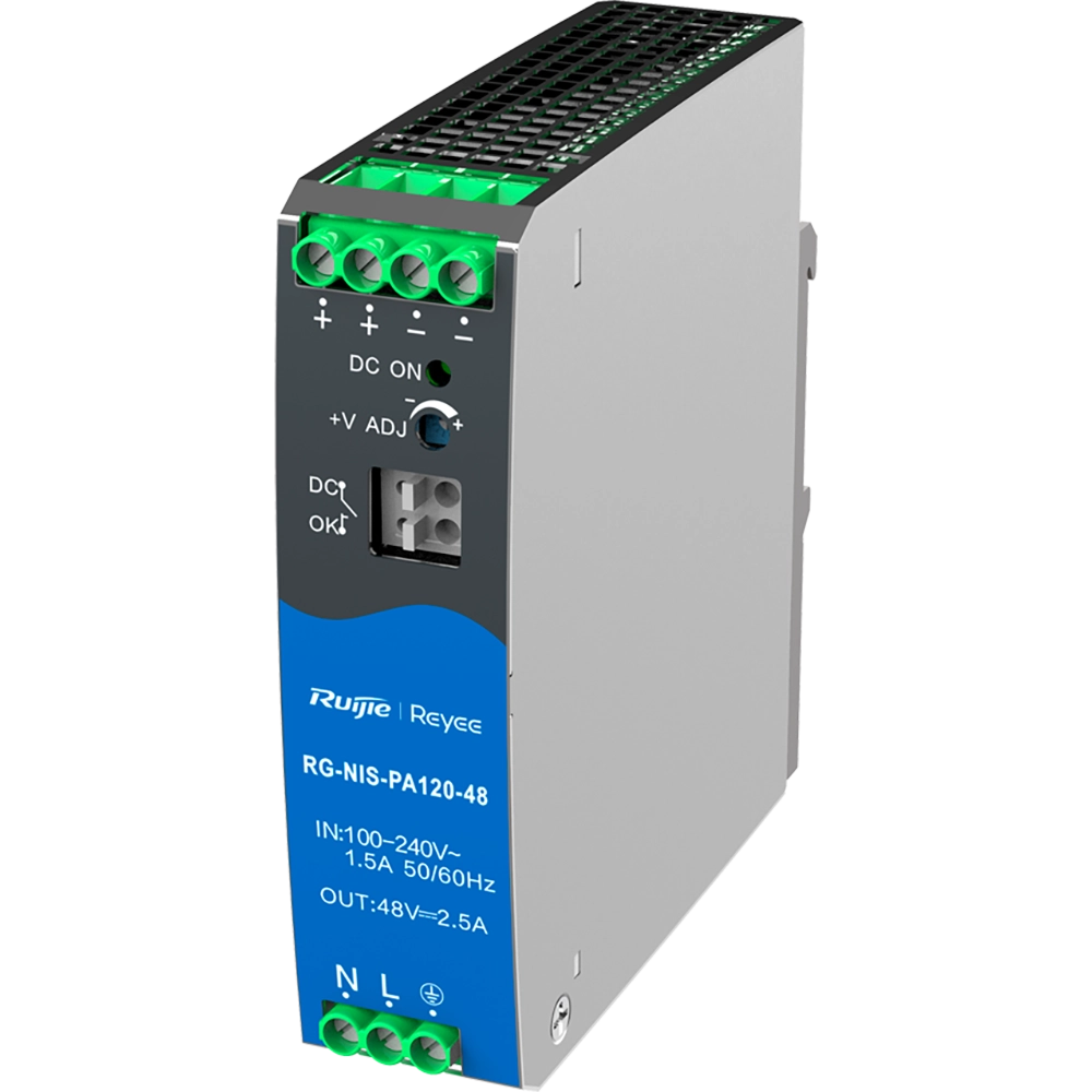 Reyee AC/DC 120W DIN Rail Power Supply for Industrial Switches