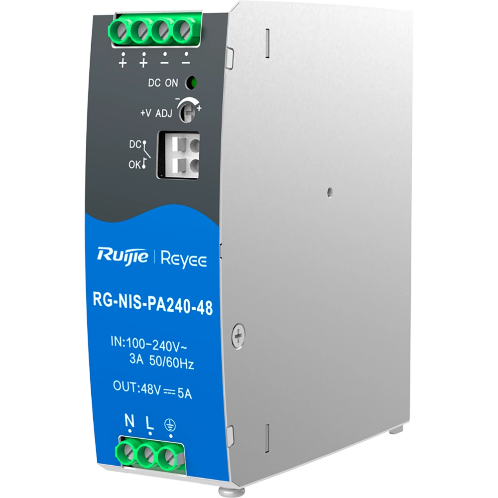 Reyee AC/DC 240W DIN Rail Power Supply for Industrial Switches