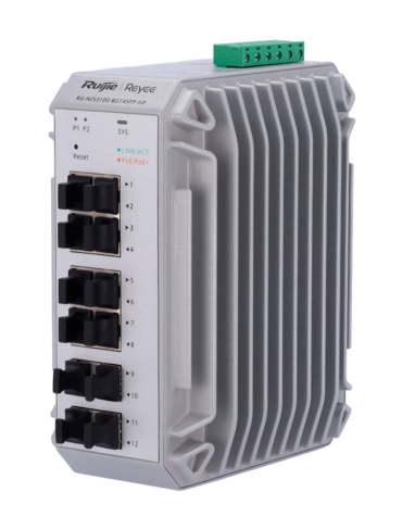 Reyee 10 Port Industrial Grade Gigabit Cloud Managed PoE+ Switch with 4 SFP Uplink, 240W