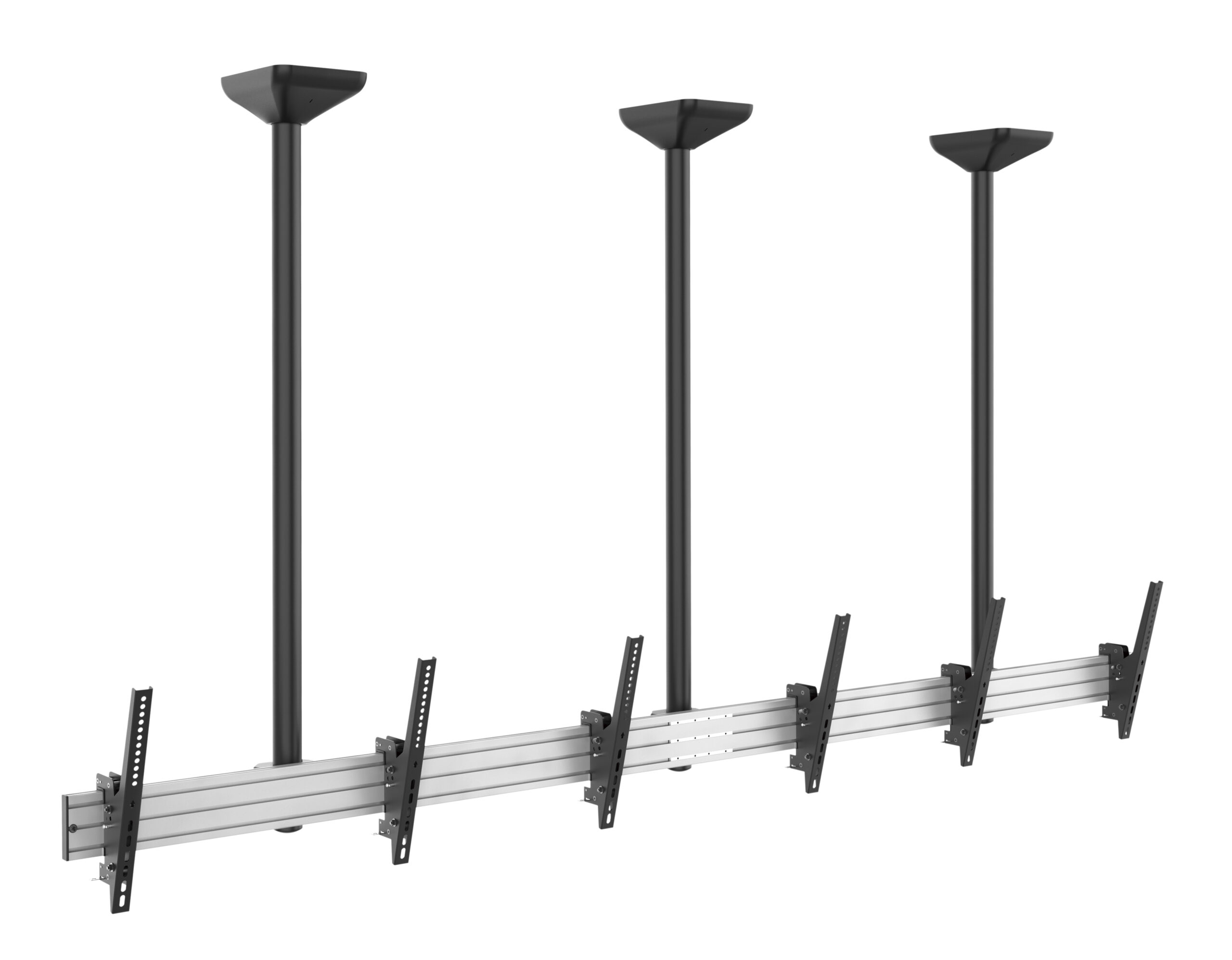Revez Triple Screen Ceiling Mount with Extended Pole for 45-50" Screens