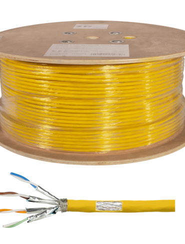 CORE 305m Ethernet CAT7a S/FTP Cable LSZH Yellow (Solid Copper)