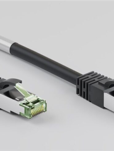 CAT 8.1 patch cable, S / FTP (PiMF), black, 0.5 m