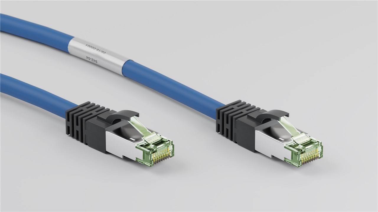 CAT 8.1 patch cable, S / FTP (PiMF), blue, 0.25 m