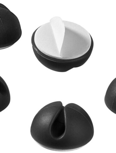 Sticky Cable Holder - 5 Pack - Black