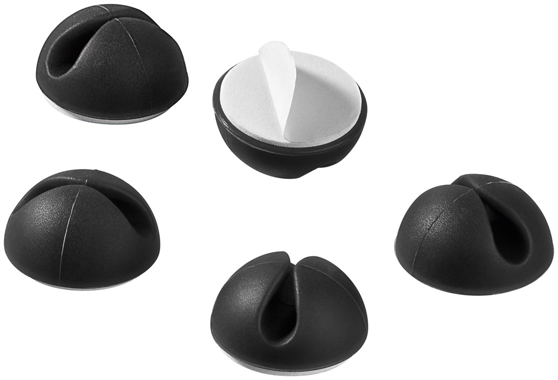 Sticky Cable Holder - 5 Pack - Black