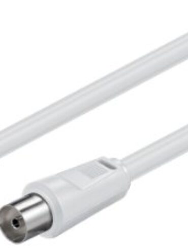 Coaxial Jack to Coaxial Plug Fly Lead 1m (White)