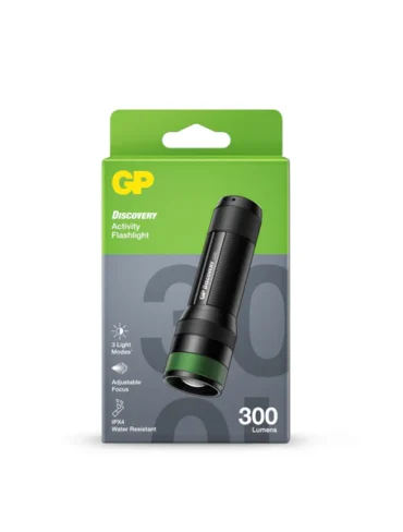 GP Greencell Discovery Outdoor LED Torch C32 / 300 Lumens / 3 x AAA Batteries Included