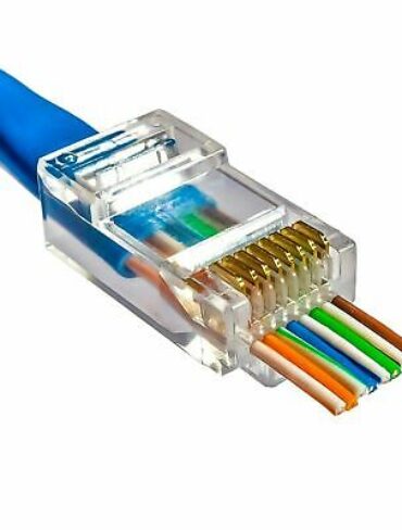 Easy Push Through CAT5 RJ45 Ethernet Connector (100)