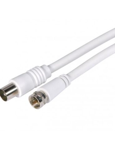 F-Type to Coaxial Plug Fly Lead 1.5m (White)