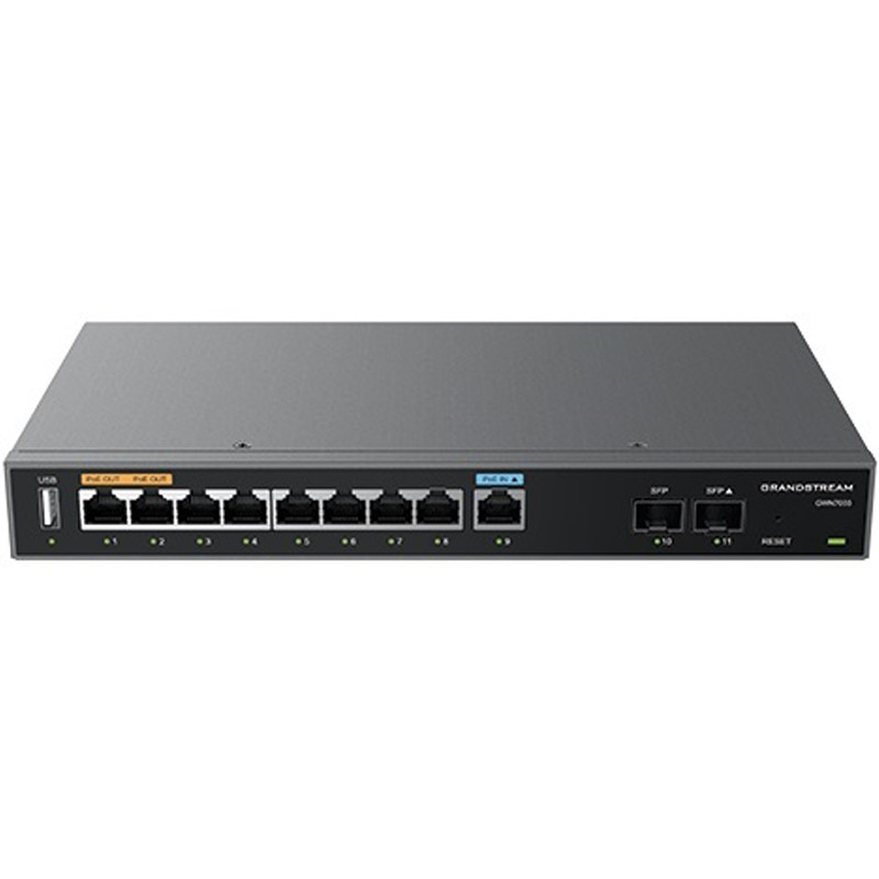 Grandstream GWN7003 - 11 Port Multi-WAN Gigabit Router, 9 x GE + 2 x SFP, PoE IN/OUT