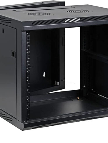 Revez Hinged Swing Out Data Wall Cabinet 600mm Width Assembled (6U-22U)