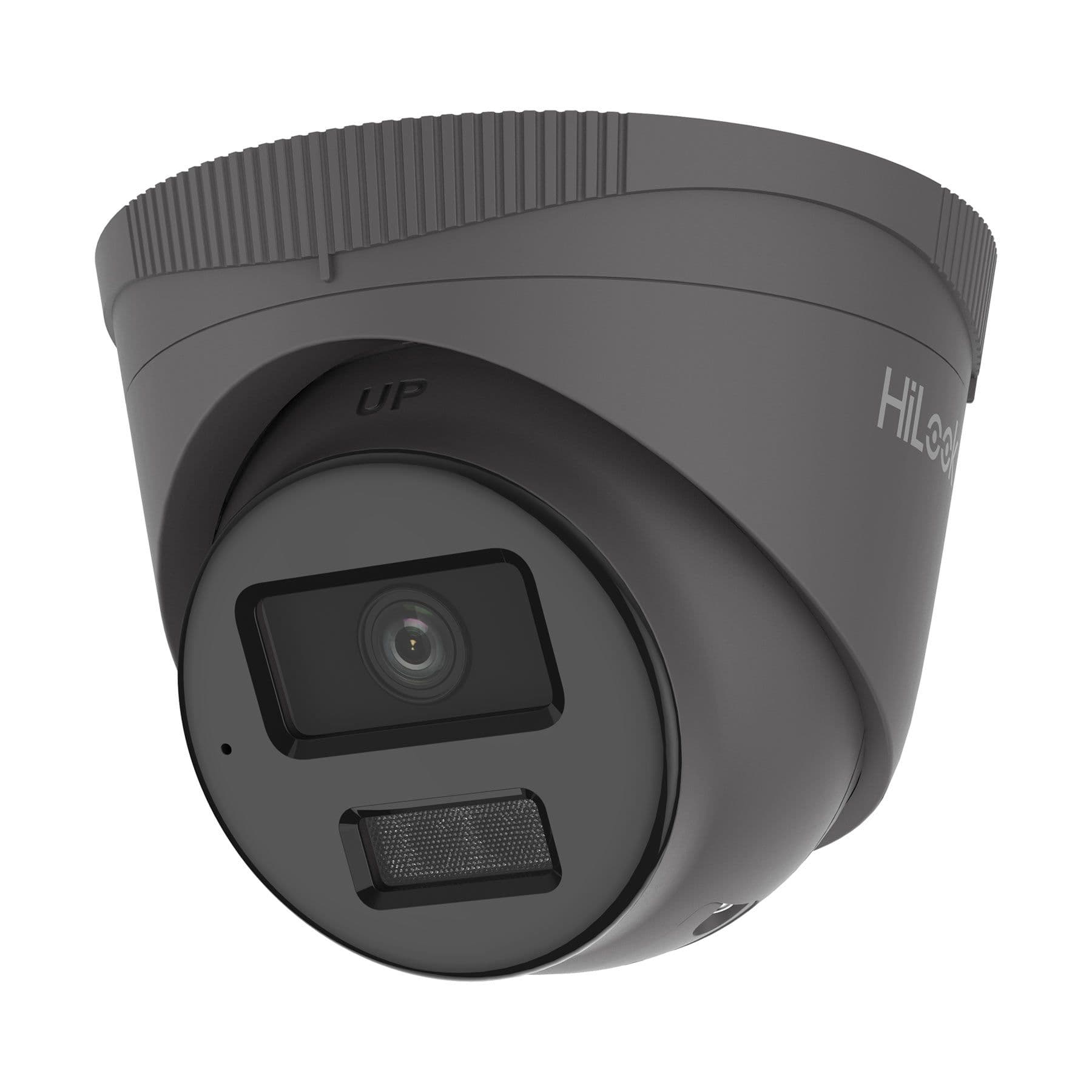 HiLook IP 4MP Hybrid Light Turret Camera with Mic 2.8mm Grey