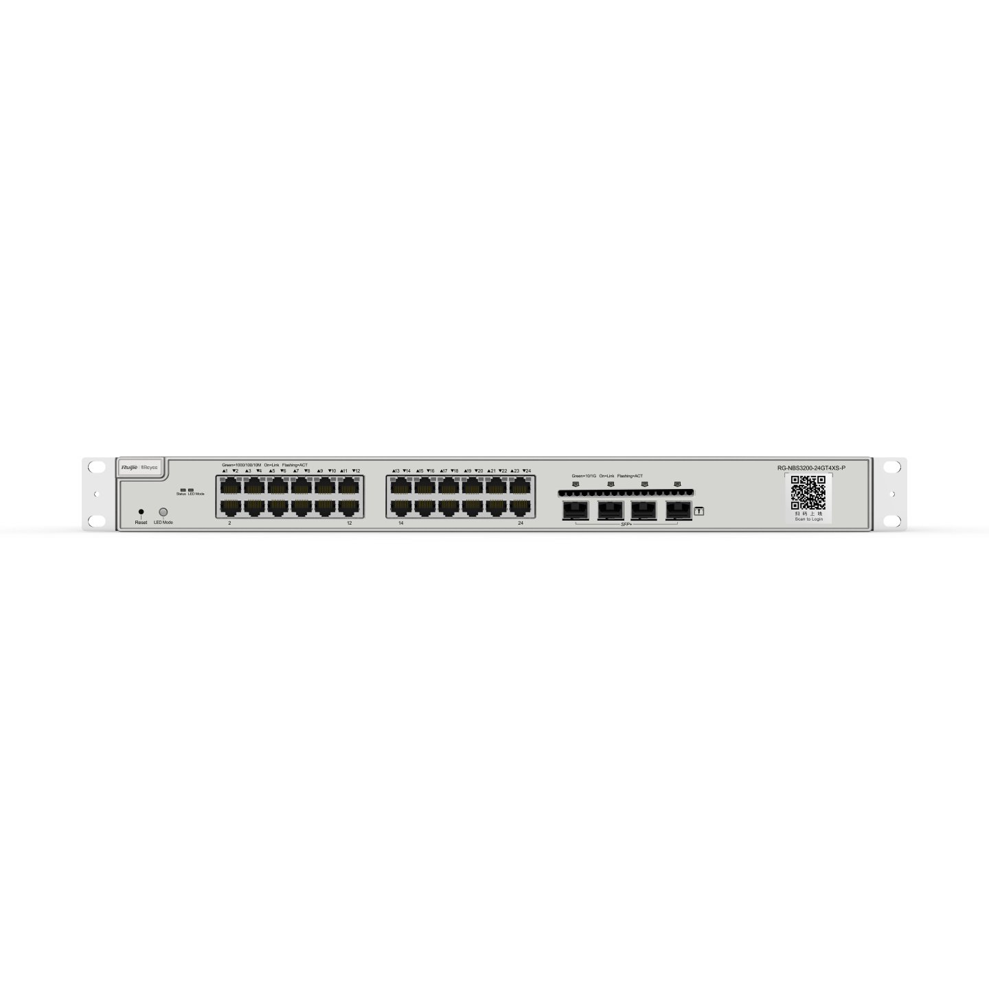 Reyee 24 Port Gigabit Layer 2 Cloud Managed PoE Switch, 4 x 10G SFP+ Uplink, 370W
