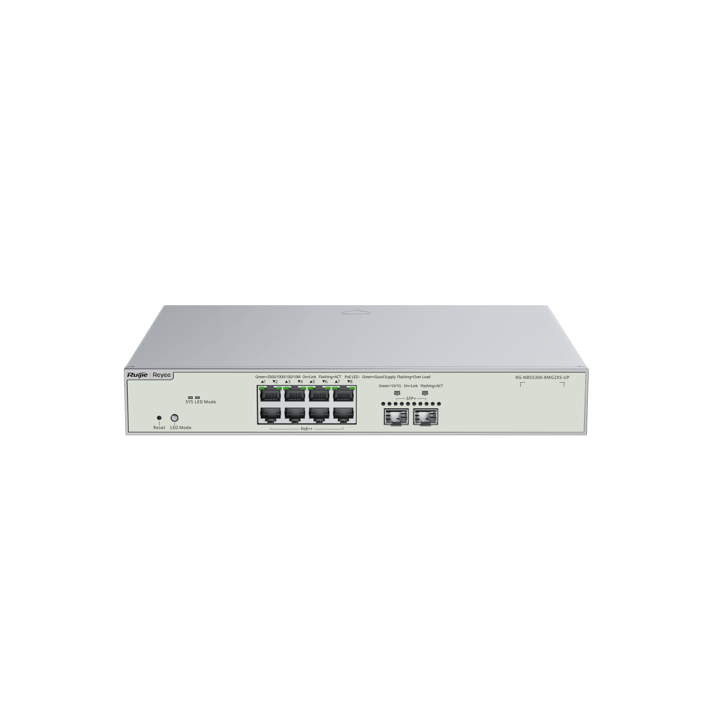 Reyee 8 Port 2.5G Layer 3 Cloud Managed PoE++ Switch, 2 x 10G SFP+ Uplink, 370W