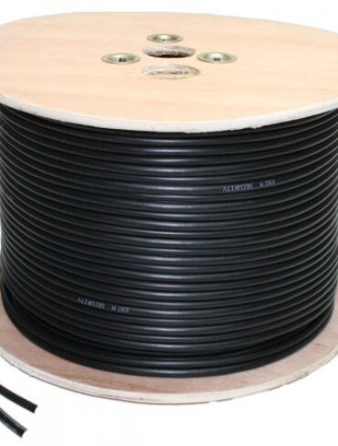 100m RG59 + Power Cable Black - Wooden Drum
