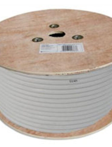 White Twin RG6 Satellite Cable (125m)